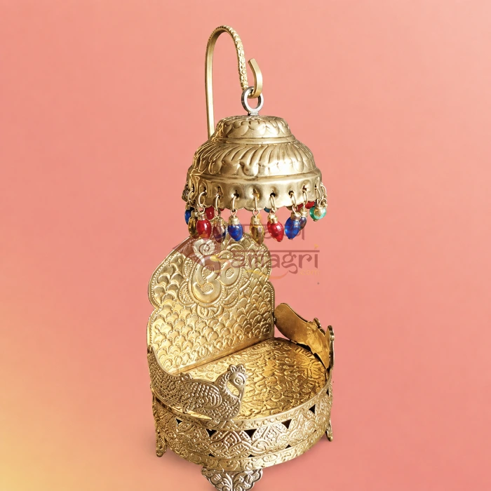 Brass Chowki With Chhatri