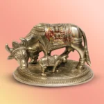 Brass Kamdhenu Cow with Calf Idol