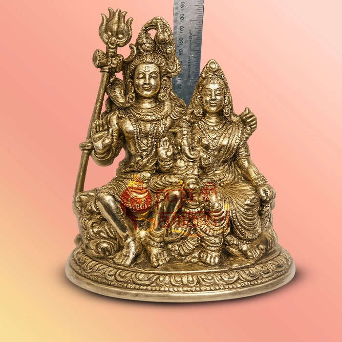 Sacred Brass Shiva Parvati Murti