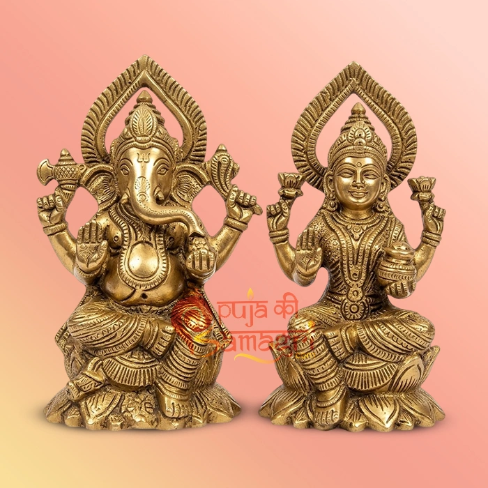 Lakshmi Ganesha Brass Idol Set