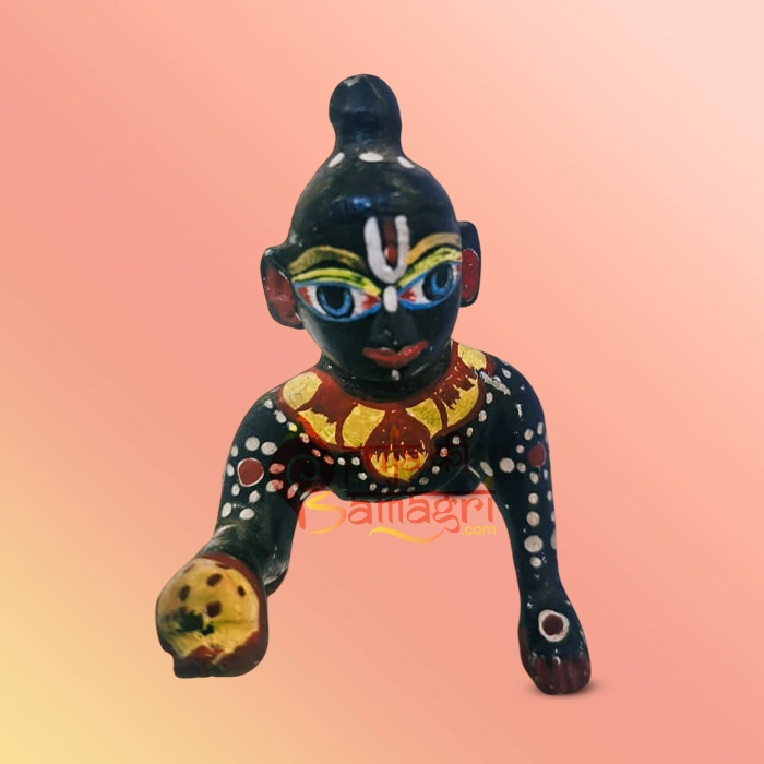Black Brass Bal Krishna Idol for Puja