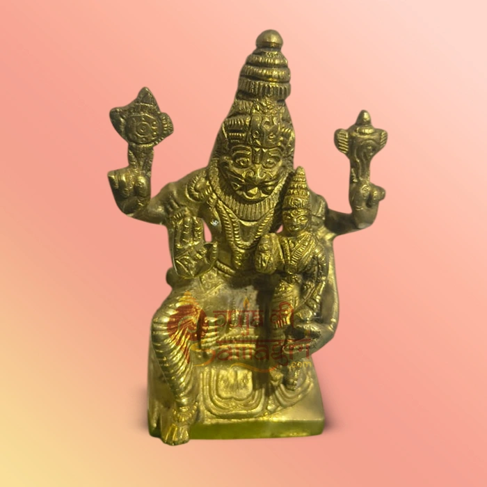 Brass Narasimha with Lakshmi Murti