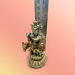 Brass Krishna with Cow Idol - Image 2