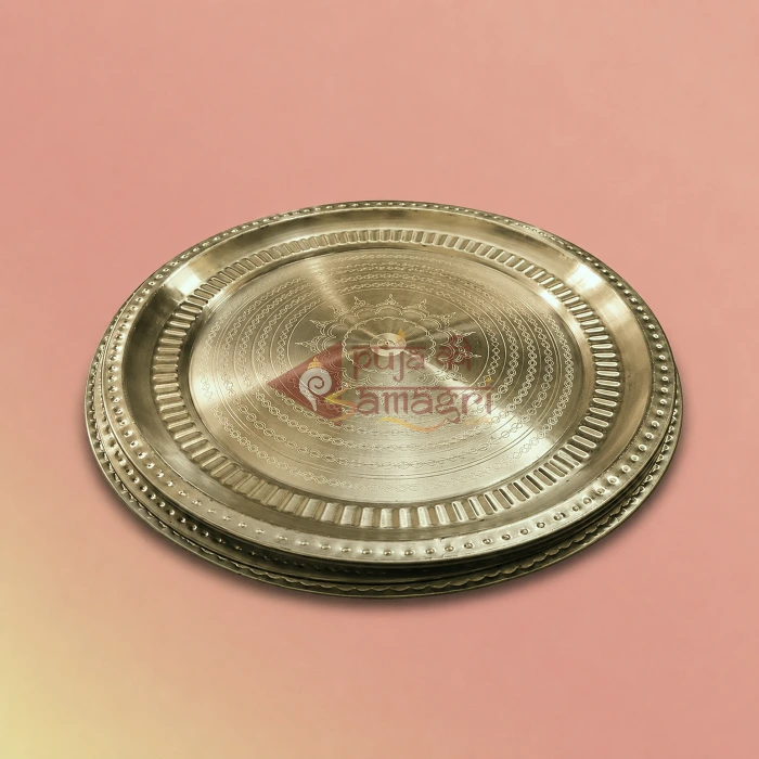 Brass Puja Plate Set Pital