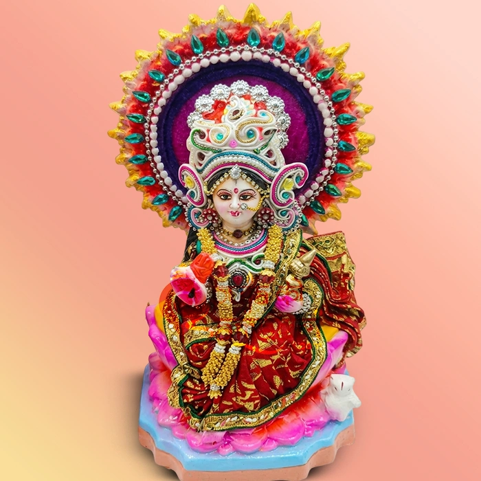 Handcrafted Clay Laxmi Statue Handcrafted Clay Laxmi Statue