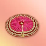 Red Border Pink Krishna Vastra