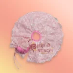 Laddu Gopal Pink Flower Design Net Dress with Mukut