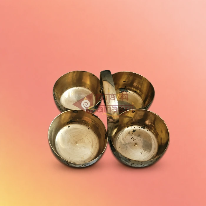 Handcrafted Brass Puja Bati Set