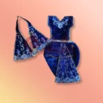 Krishna Ji Velvet Dress Set (Blue)