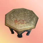 Brass Embossed Octagonal Pooja Chowki