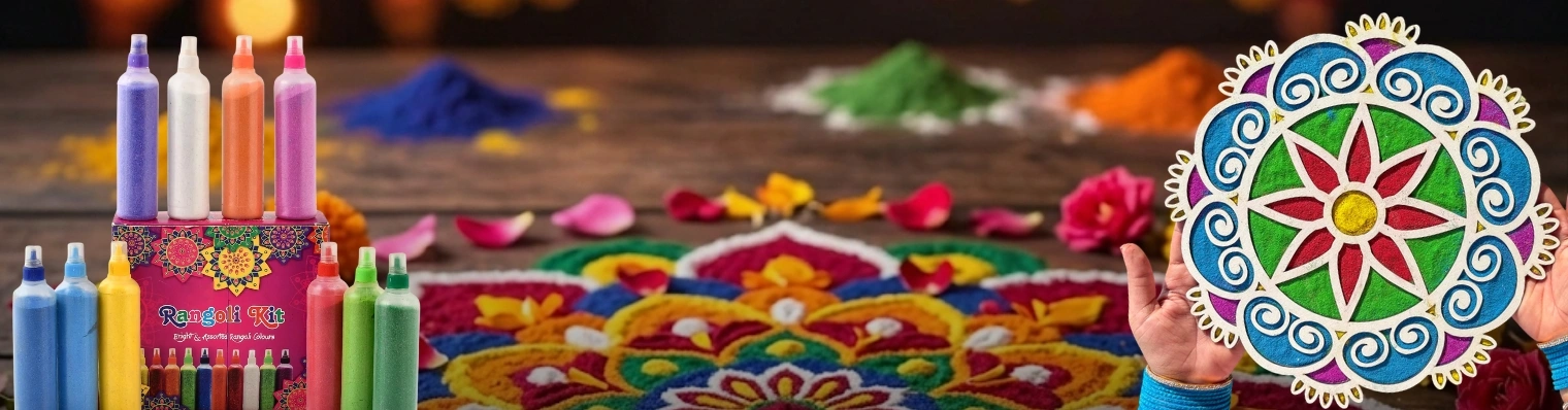 Puja Items Rangoli Banner
