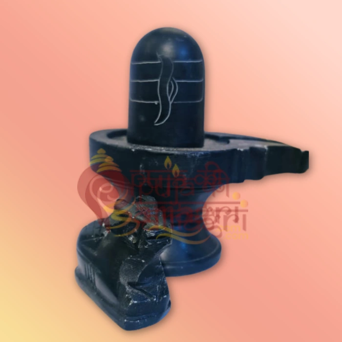 Black Marble Shivling With Nandi