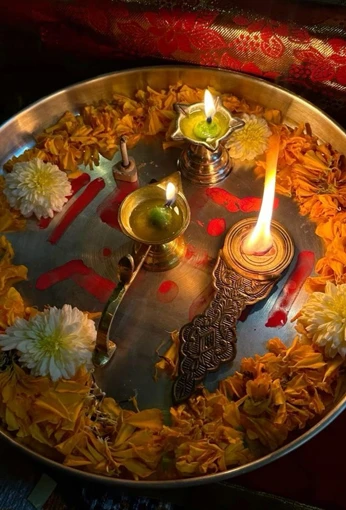 Samsarika Nama ritual during Naamkaran puja samagri ceremony