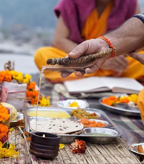 Nitya Shraddha daily ancestor ritual with tarpan and sesame offerings